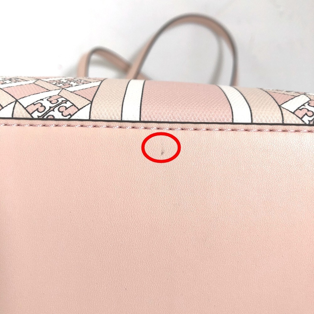 Tory Burch tote bag geo compatible 89762 PVC coated canvas leather pink  ladies