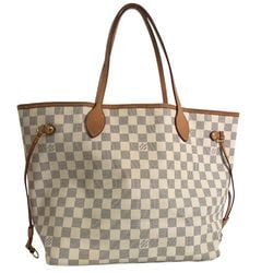 Louis Vuitton Neverfull Tote MM White Canvas Damier Azur