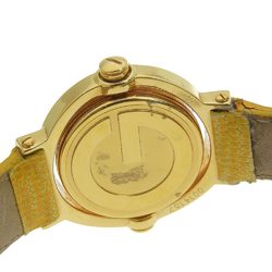 GUCCI Gucci Rotating G Bangle Watch GQ6600 Gold Plated x Leather Yellow Quartz Analog Display Ladies White Dial