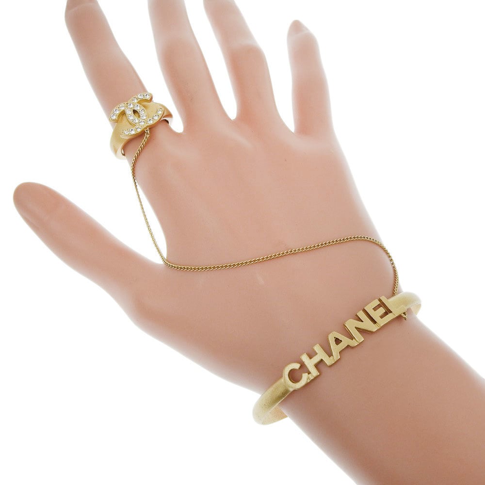 CHANEL Chanel Finger Bracelet Bangle Coco Mark Vintage Gold Plated x  Rhinestone 01C Women's | eLADY Globazone