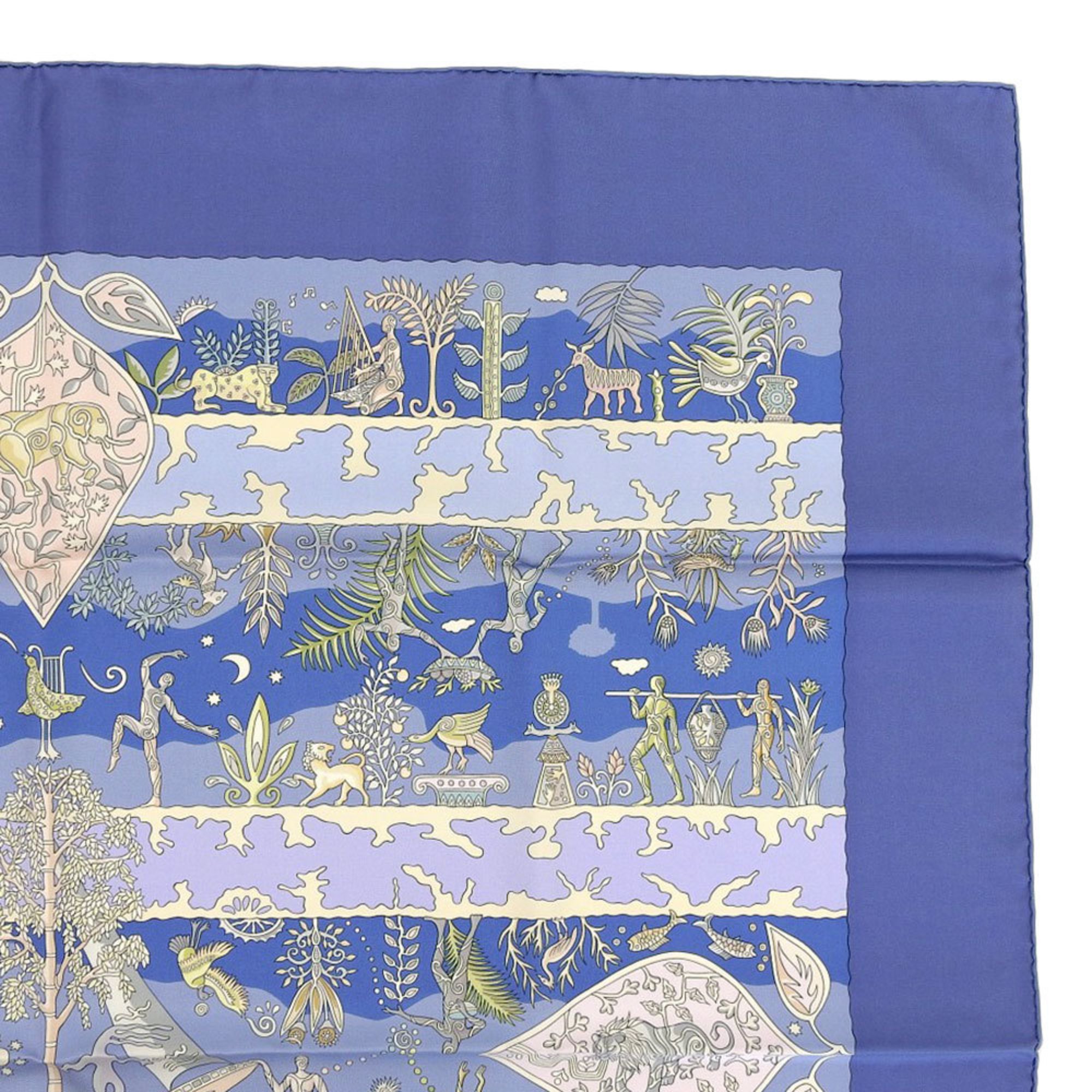 HERMES Hermes Carre 90 scarf River fertiles fertile river silk blue ladies