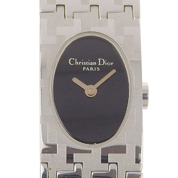 Dior Miss watch D70-100 stainless steel silver quartz analog display ladies black dial