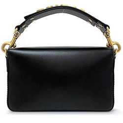 Christian Dior Clutch Bag Black Gold J'ADIOR Leather Handbag Flap Strap
