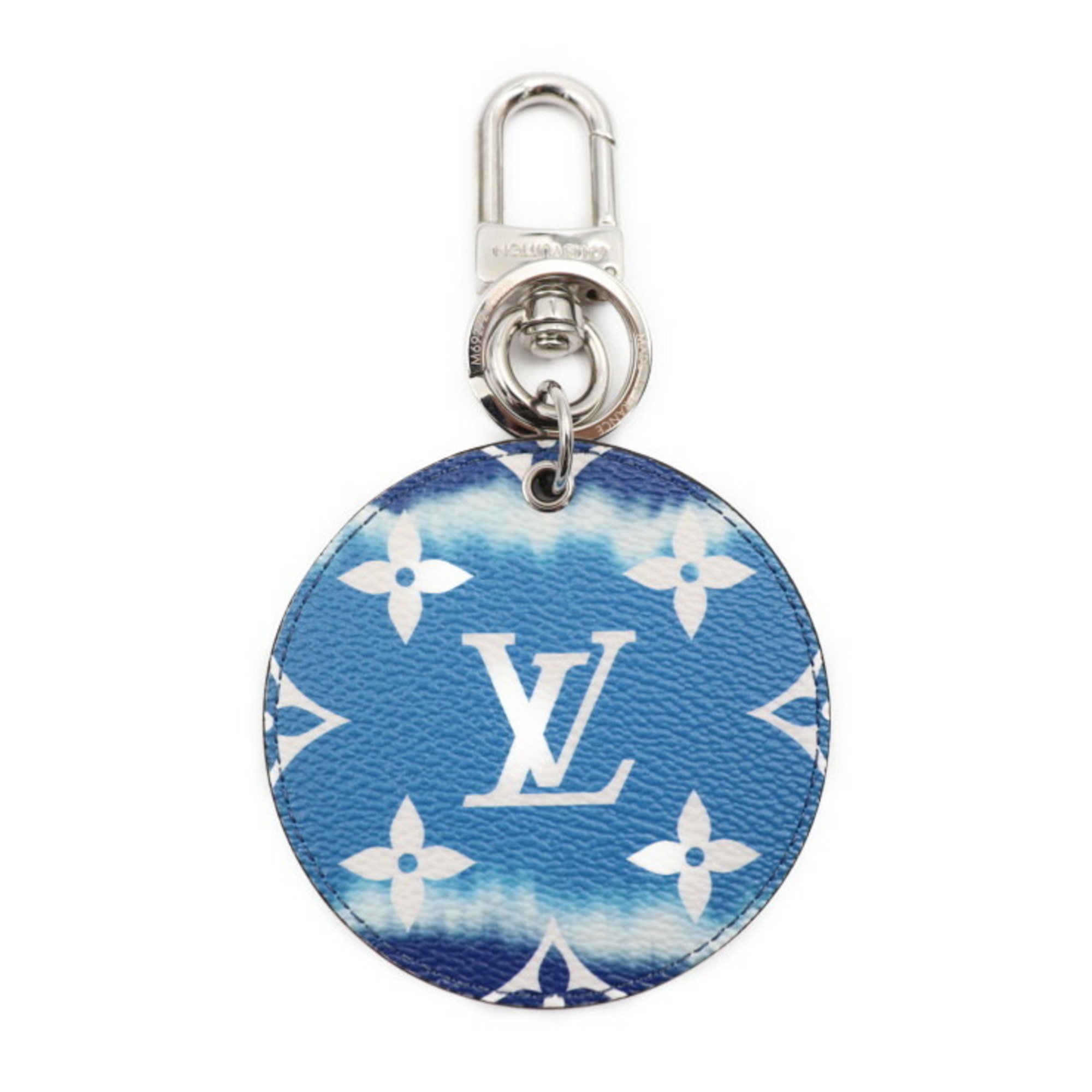 LOUIS VUITTON Louis Vuitton Portocre Illustre Keychain M69272 Leather Blue White Silver Metal Fittings Key Ring Bag Charm