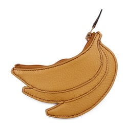 HERMES Hermes Fruit Coin Case Banana Chevre Natural Sable Purse □F Engraving