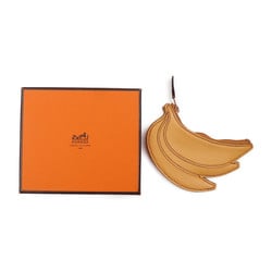 HERMES Hermes Fruit Coin Case Banana Chevre Natural Sable Purse □F Engraving