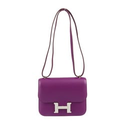 HERMES Hermes Constance 3 Mini Shoulder Bag 061677CKP9 Vaux Swift Anemone Silver Hardware 18