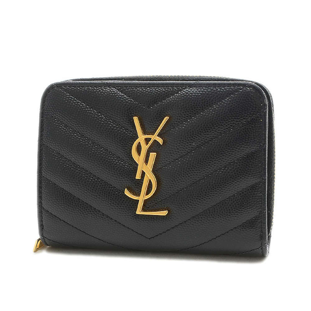 Saint Laurent Paris Cassandra Compact Round Zip Bifold Wallet