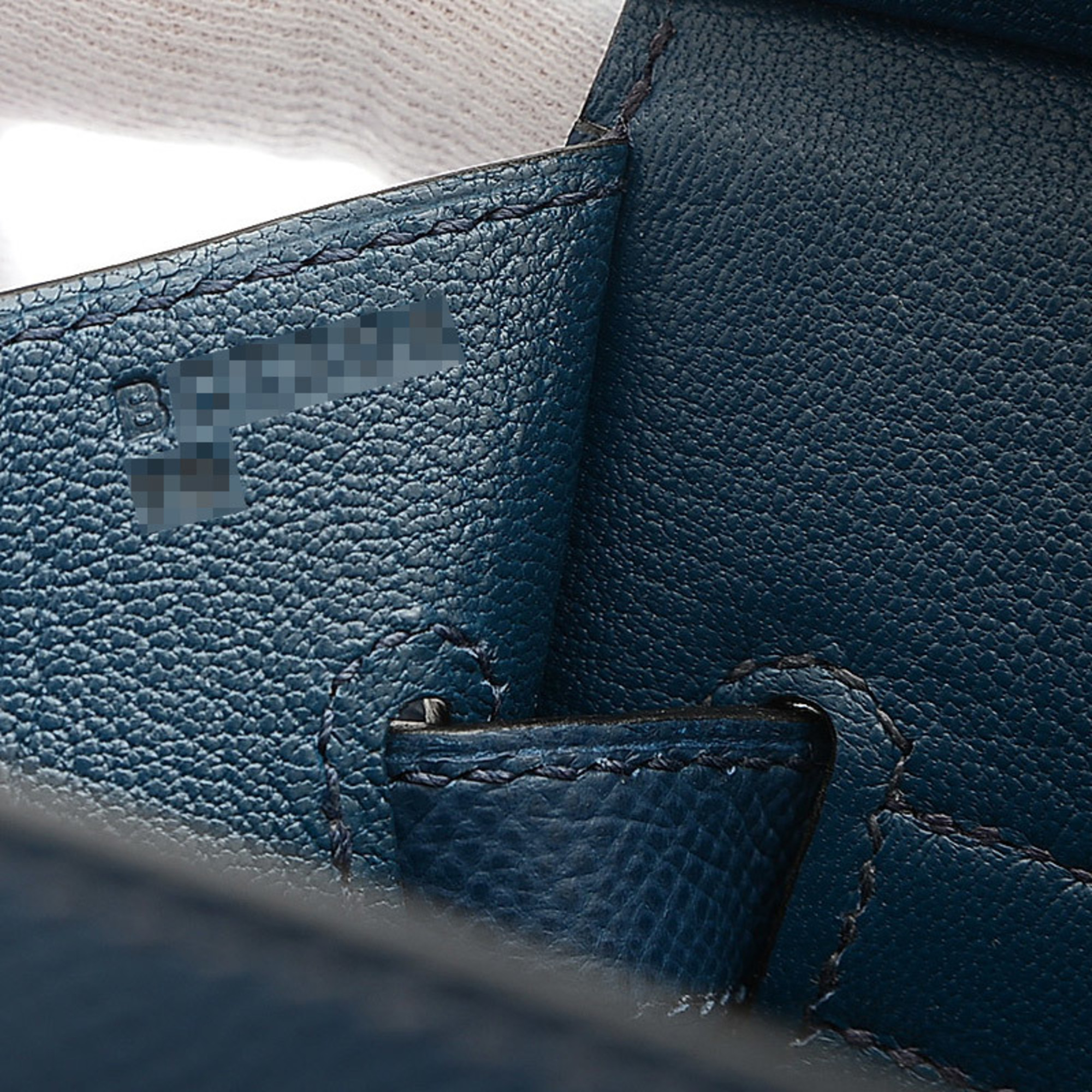 Hermes Birkin 30 Serie Epson Handbag Blue de Plus Silver metal fittings B stamp