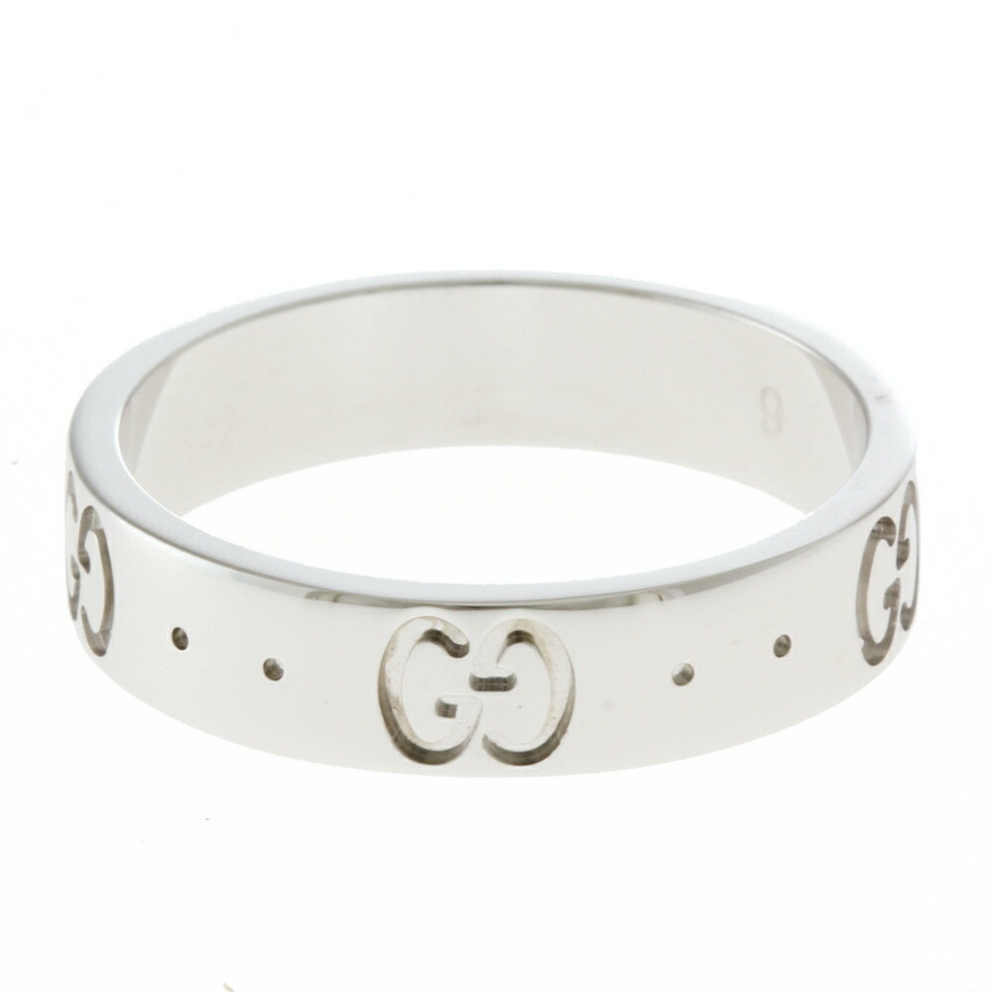Gucci Ring No. 8.5 18K K18 White Gold Ladies GUCCI