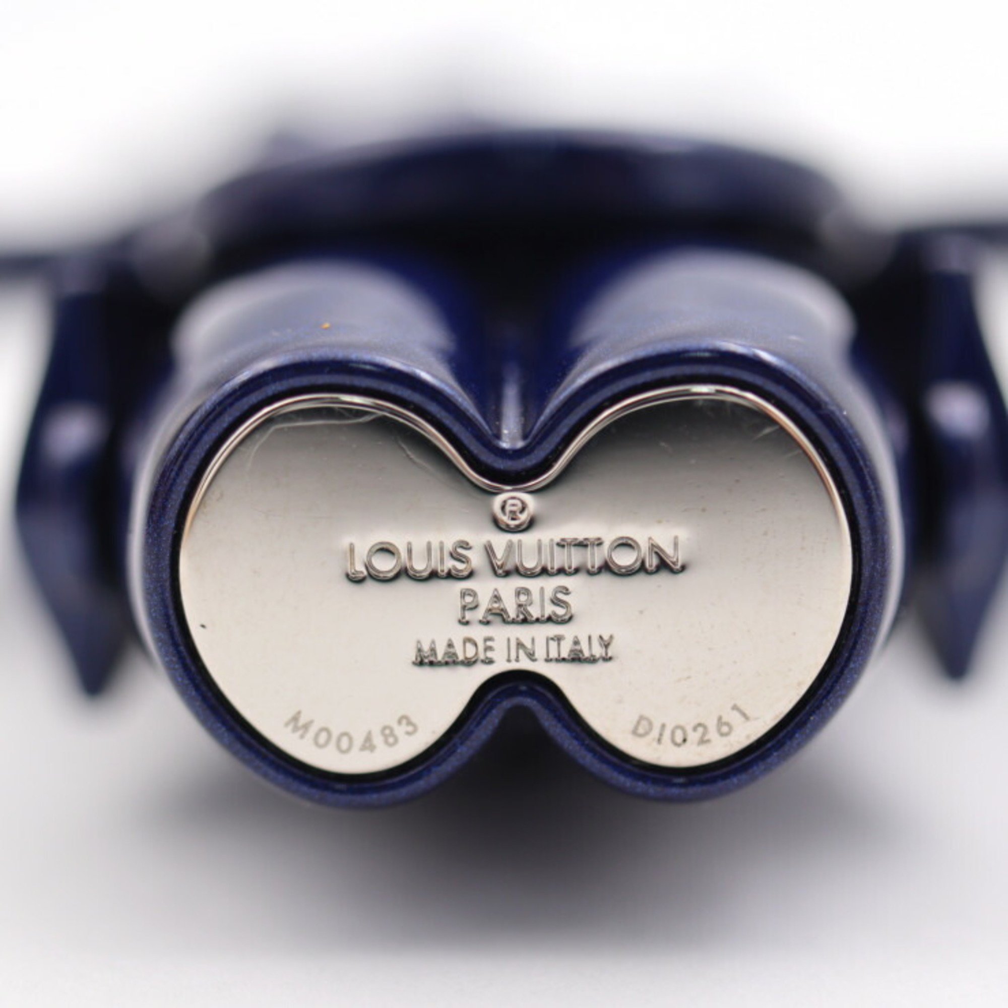 LOUIS VUITTON Louis Vuitton Bijou Sac Vivienne Keychain M00483 Metal Navy Silver Bag Charm