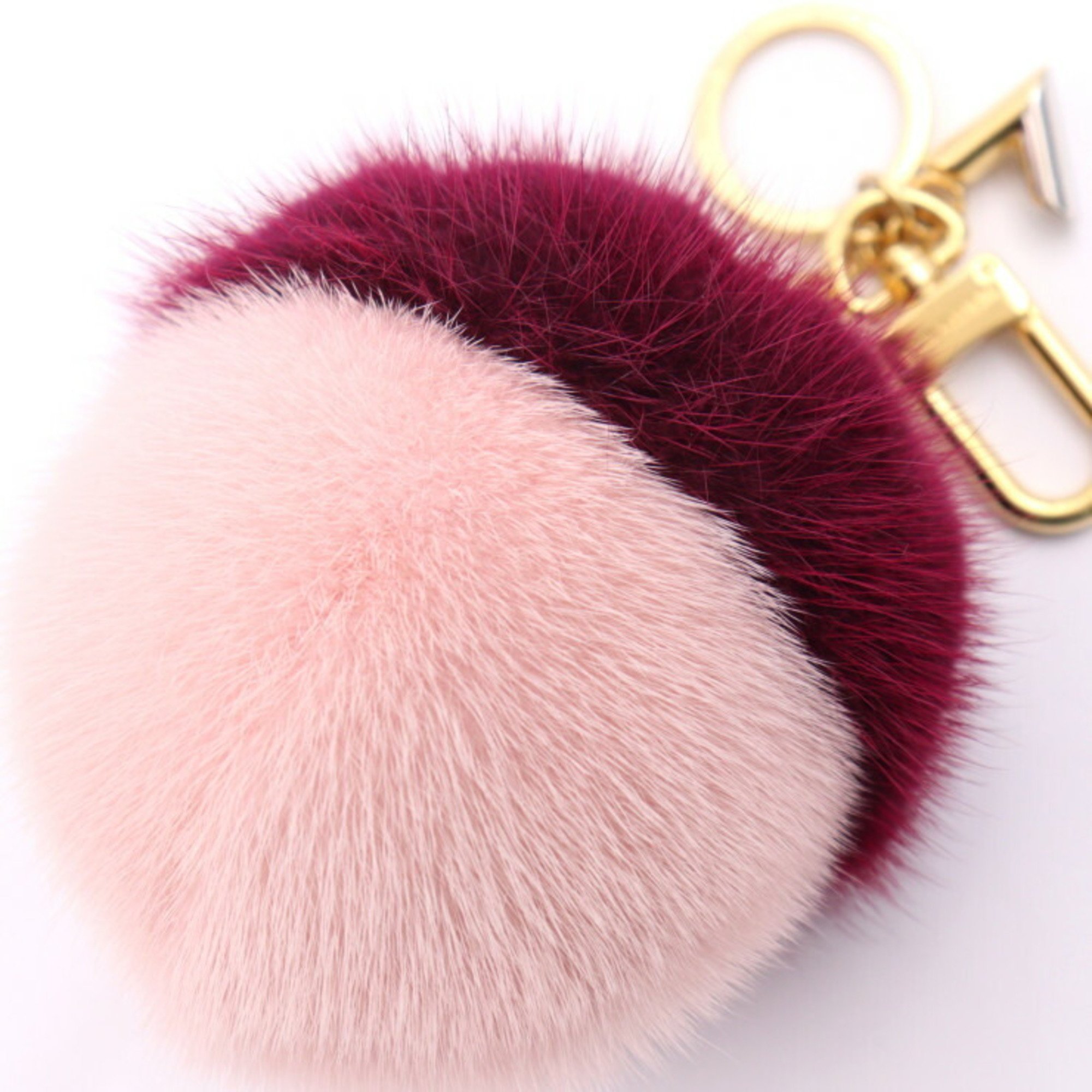 LOUIS VUITTON Louis Vuitton Bubble Duo Keychain M00018 Mink Metal Pink Bordeaux Charm