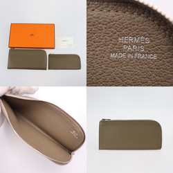 HERMES Hermes Remix Medium Long Wallet 090978CKM1 Ever Color ORIGAN Dark Greige Silver Metal Fittings L-shaped Zipper with Coin Case A Engraved