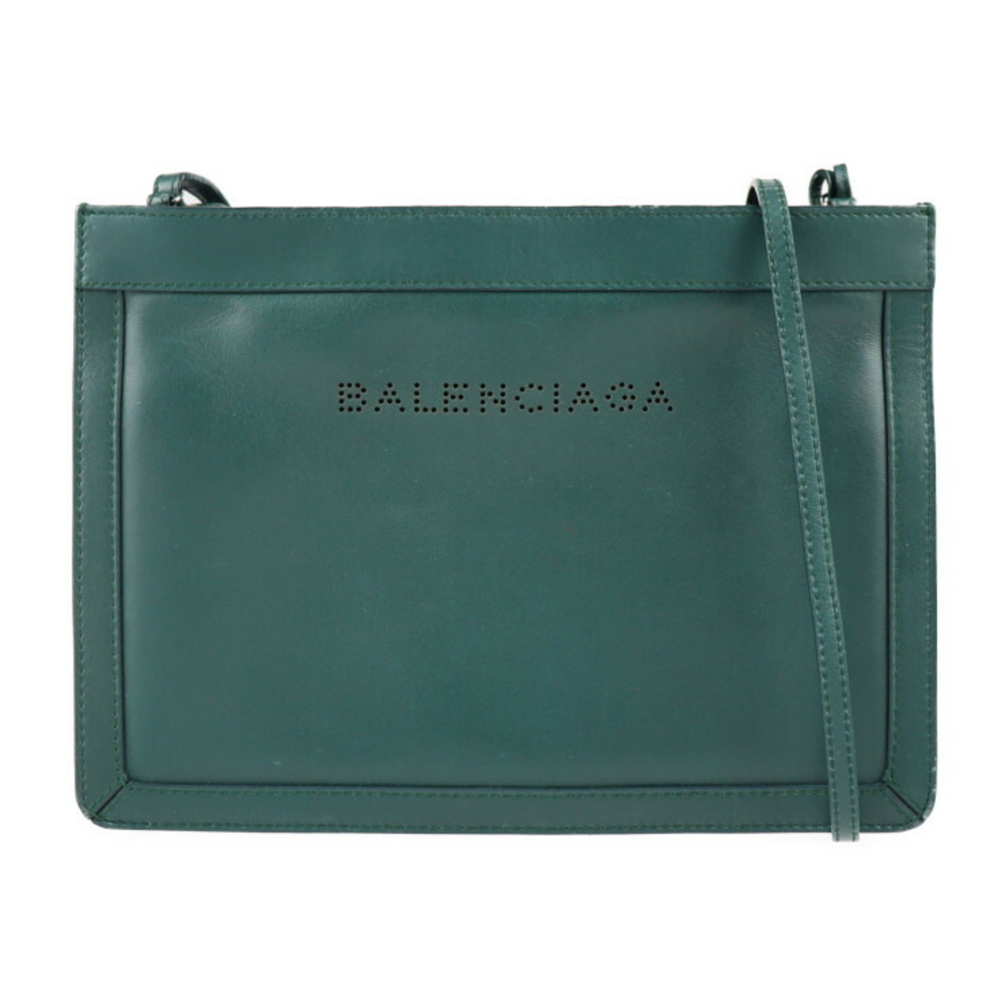 BALENCIAGA Balenciaga navy pochette shoulder bag 339937 leather