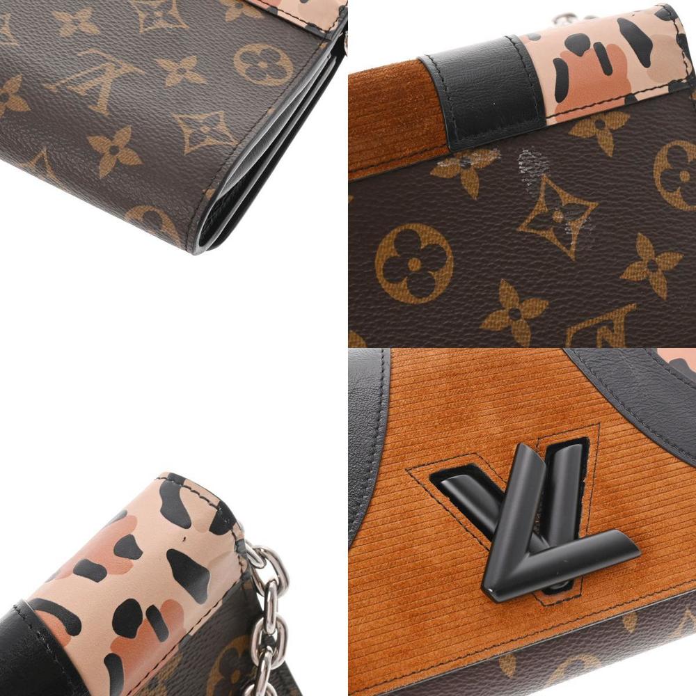 LOUIS VUITTON Louis Vuitton Monogram Portefeuille Twist Chain Leopard Brown  M51832 Ladies Leather