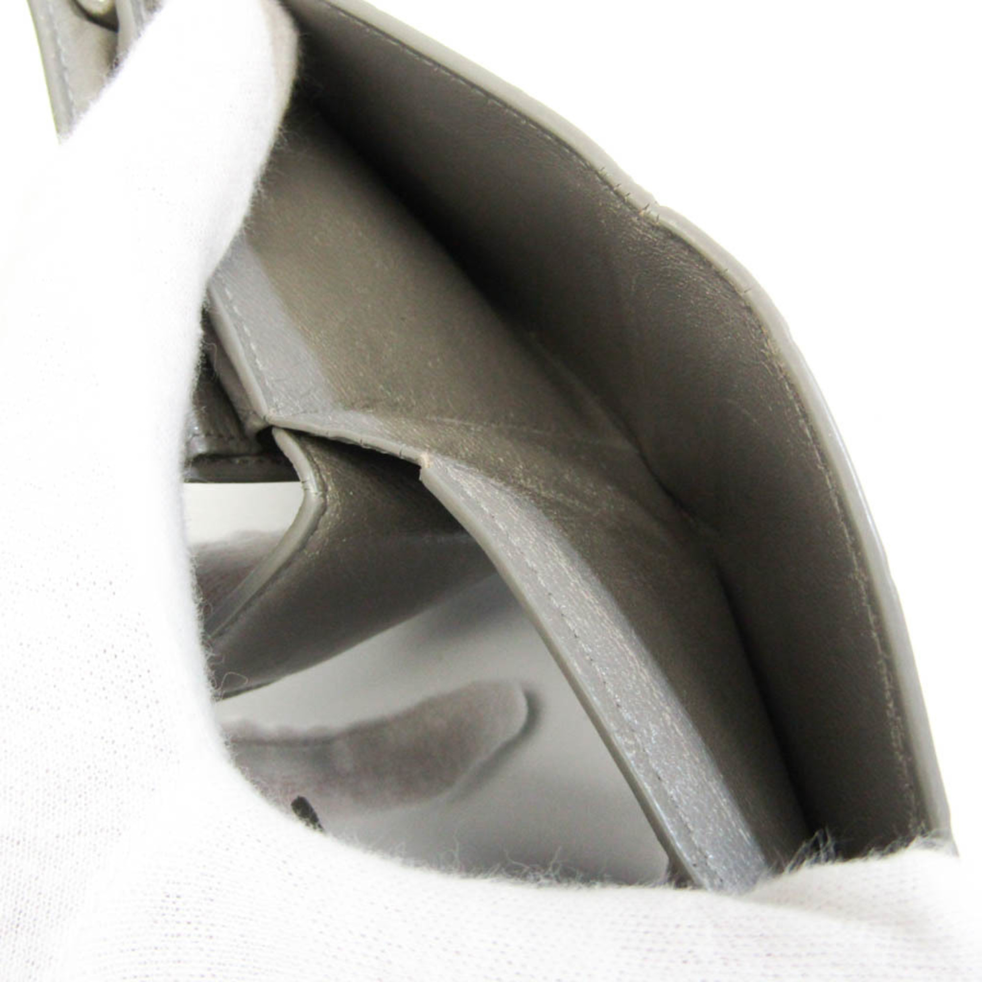 Balenciaga Papier 637450 Women,Men  Embossed Leather Wallet (tri-fold) Gray
