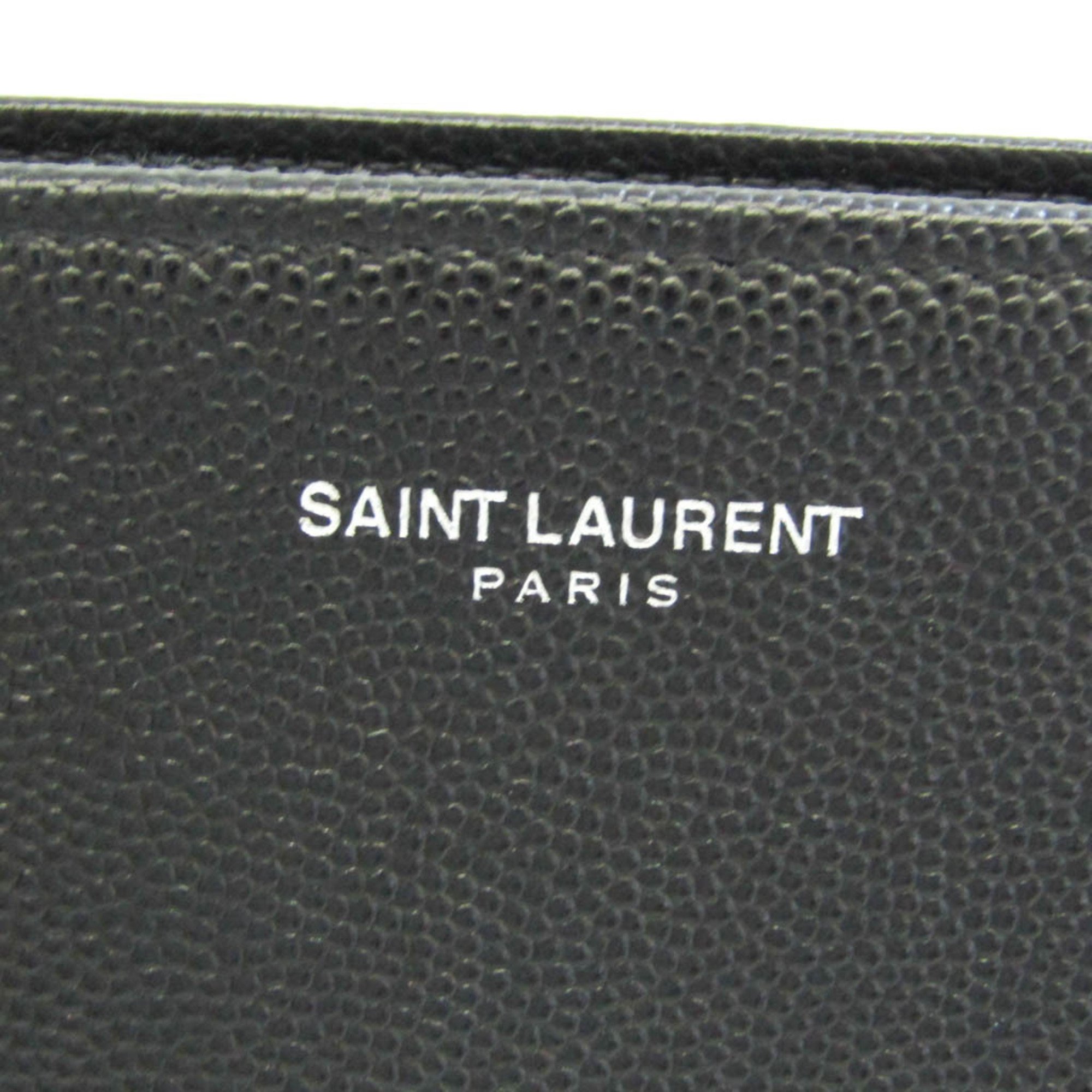 Saint Laurent Women,Men Leather Long Wallet (bi-fold) Black