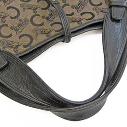 Celine Bittersweet C Macadam Women's Leather,Canvas Handbag Black,Dark Brown