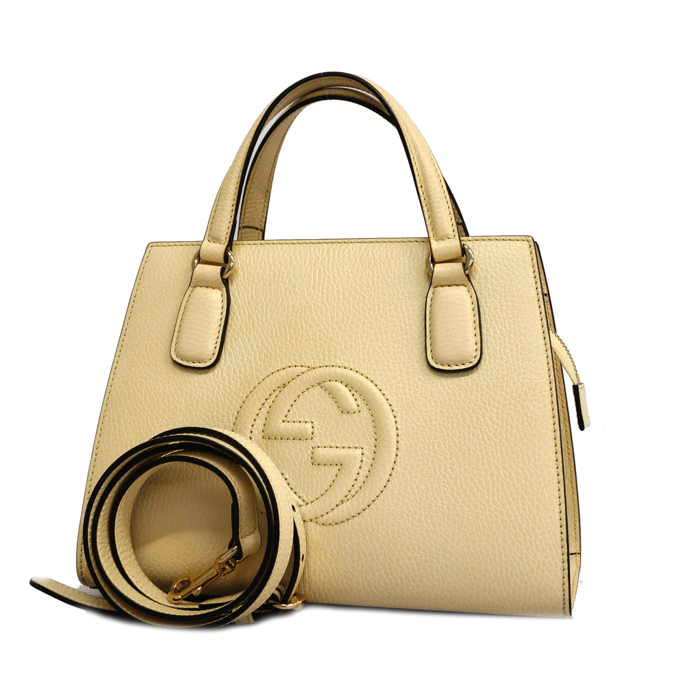 Auth Gucci Soho 2way Bag 607722 Women's Leather Handbag,Shoulder