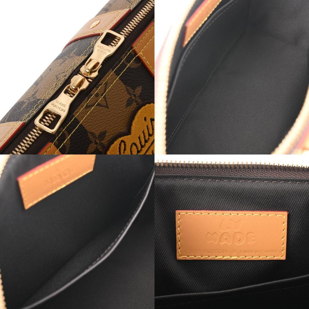 LOUIS VUITTON Louis Vuitton Monogram Stripe City Keepall NIGO Collaboration  Brown M45963 Unisex Leather Shoulder Bag