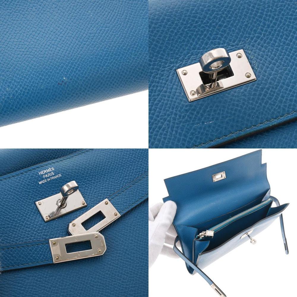 Hermes Kelly Womens Long Wallets, Blue