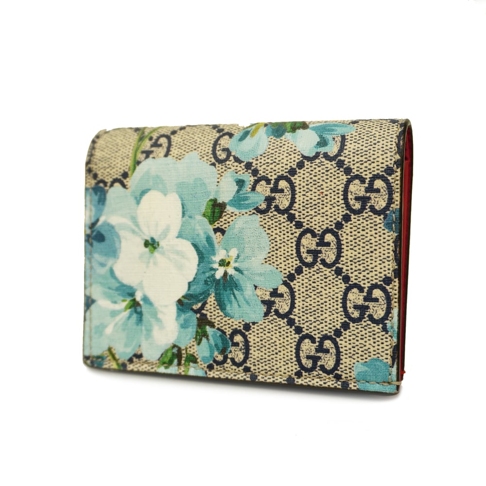 Auth Gucci GG Blooms Business Card Holder 546372 Navy