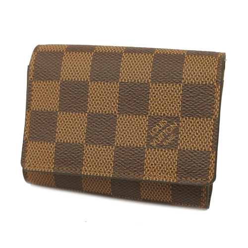 Authenticated Used Louis Vuitton Business Card Holder Amberop Cult de Visit  White Gray Damier Azur N61746 CA2162 LOUIS VUITTON Case Flap Women's Men's  