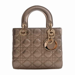 Christian Dior MY ABC DIOR My Lady Canage Leather Handbag M0538OWEC Gold Women's