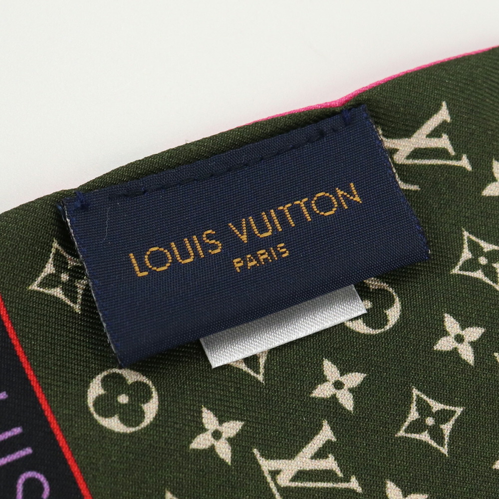 Louis-Vuitton-Bandeau-Monogram-Planet-100%-Silk-Scarf-M77320 – dct