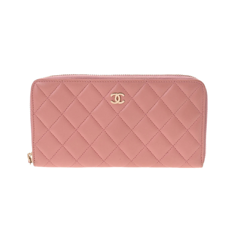 Chanel Matelasse Womens Long Wallets, Pink