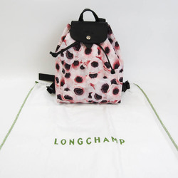 Longchamp Le Pliage COLLECTION Flower Print 1609 667 B98 Women's Leather,Nylon Backpack Black,Light Pink,Multi-color