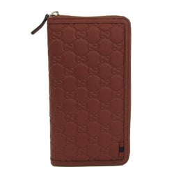 Gucci Guccissima 233194 Men,Women Leather Long Wallet (bi-fold) Dark Red