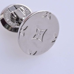 LOUIS VUITTON Monogram Cufflinks Silver Metal