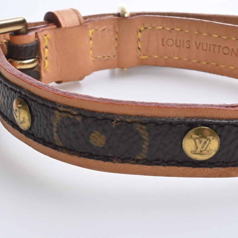 LOUIS VUITTON Louis Vuitton Monogram Collier Baxter PM Small Dog Collar  M58072 Brown Ladies