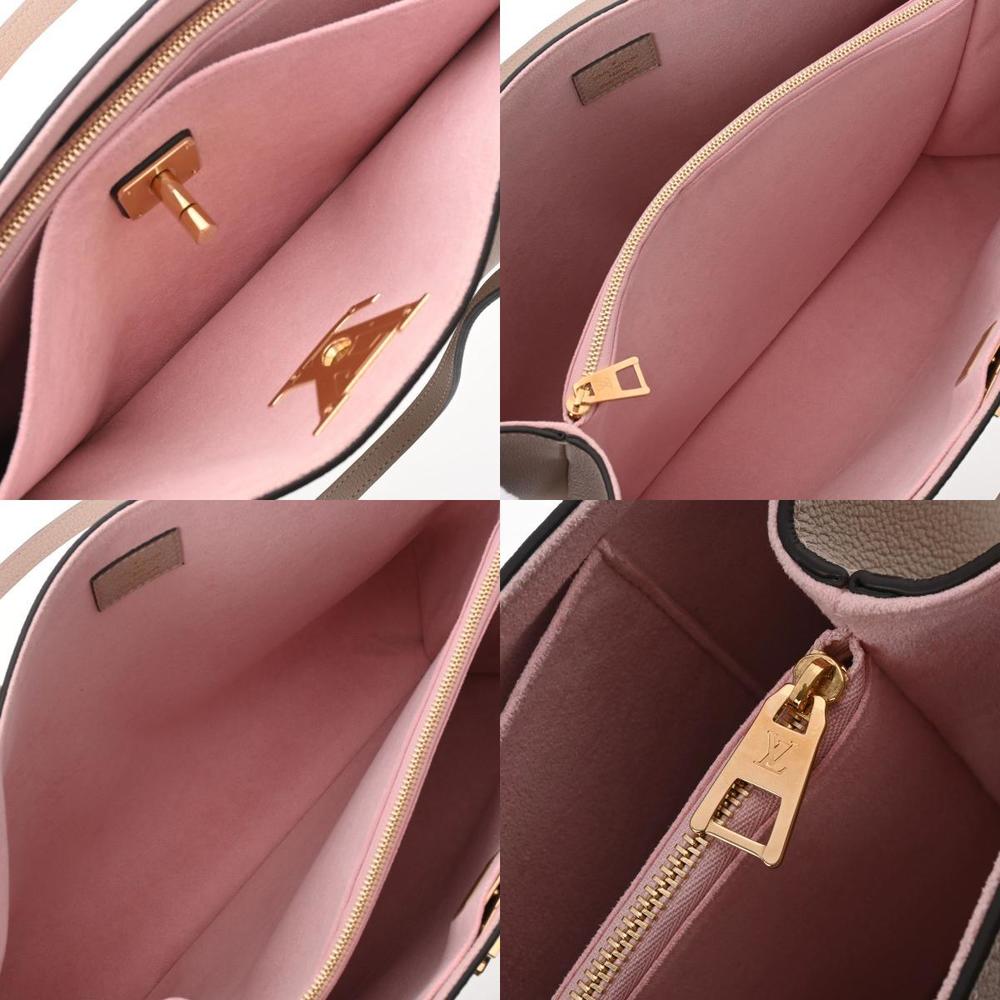 LOUIS VUITTON Louis Vuitton Lock Me Shopper Greige M57346 Women's Leather  Tote Bag