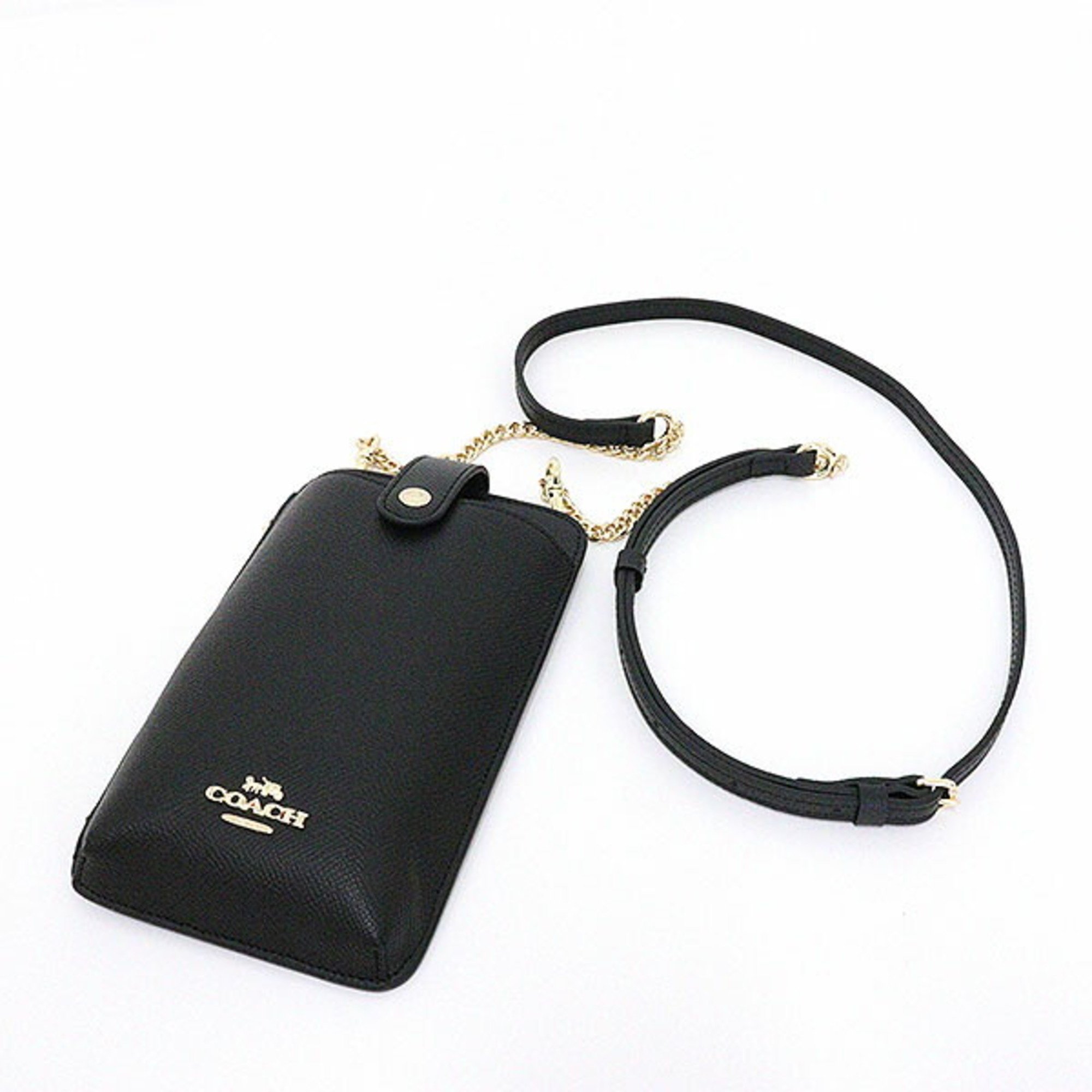 Coach COACH phone crossbody leather black C6884 smartphone 