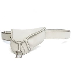 Christian Dior Saddle Bag Women's Leather Fanny Pack White