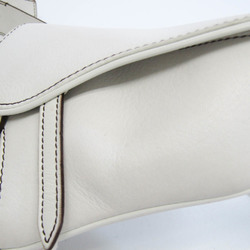 Christian Dior Saddle Bag Women's Leather Fanny Pack White