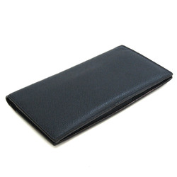 Valextra Vertical 12 Card V8L21 Men,Women Leather Long Bill Wallet (bi-fold) Navy