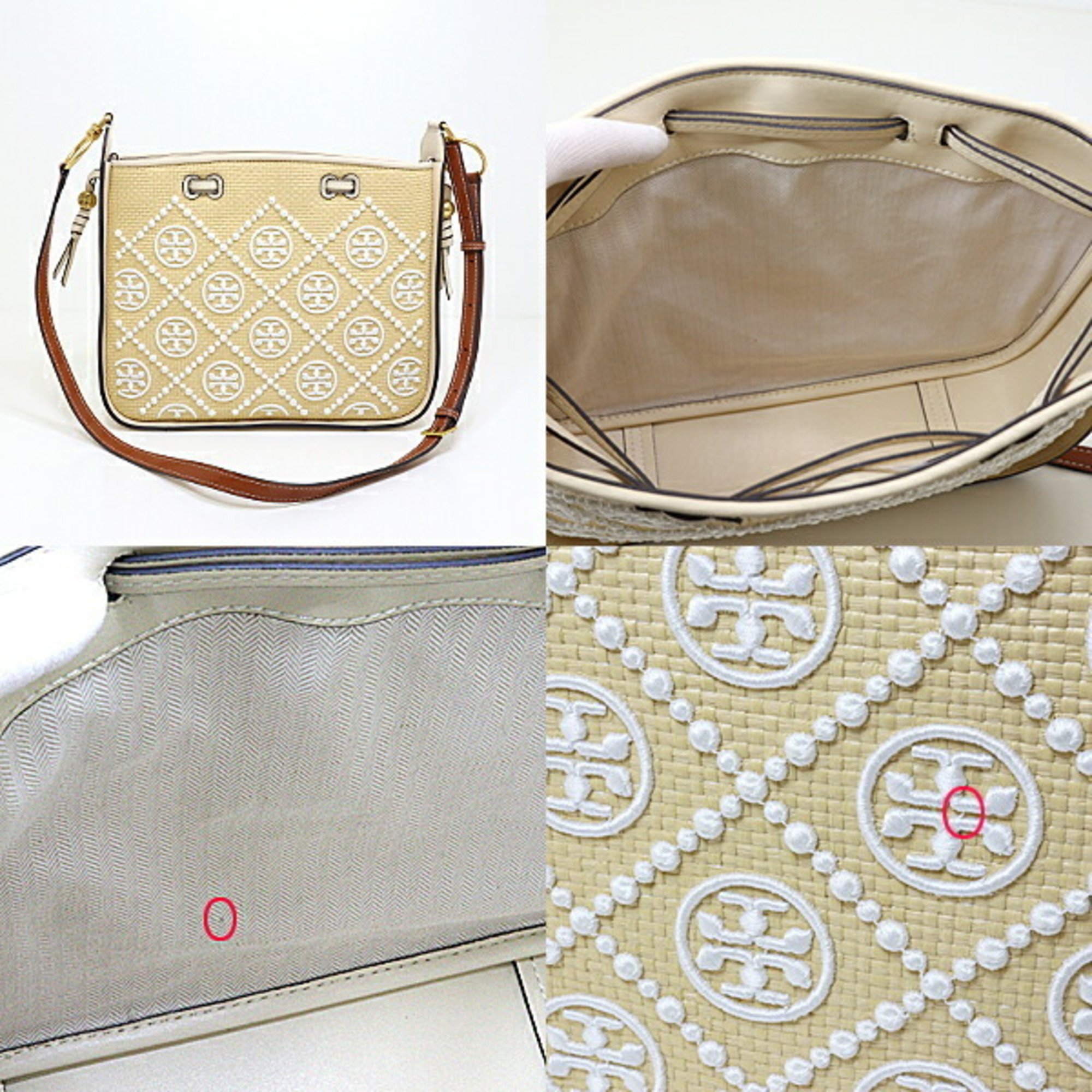 Tory Burch TORY BURCH T monogram straw bell bag shoulder 139101