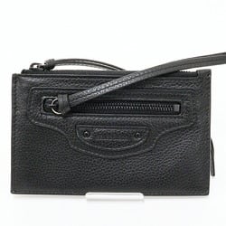 Balenciaga BALENCIAGA neoclassical coin case card purse 640110 black leather