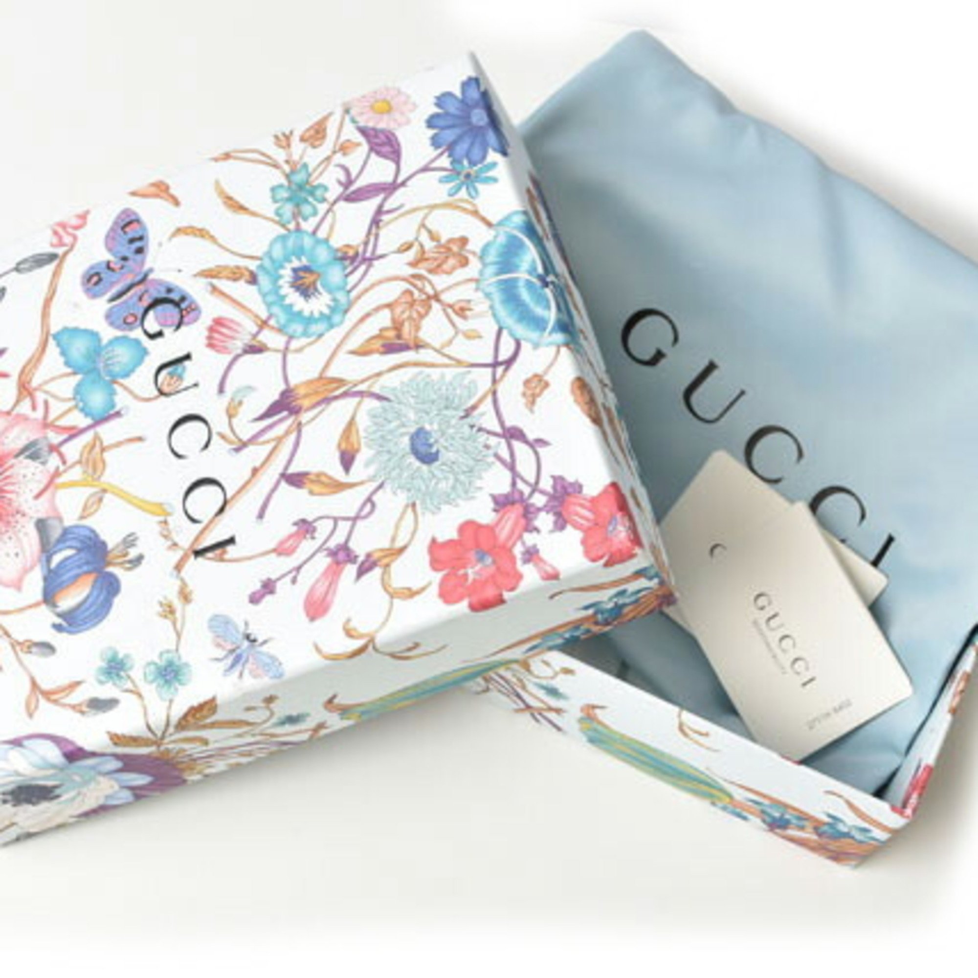 Gucci Document Case Clutch Bag GUCCI Folding Wallet Flora Limited Edition Day Canvas Blue Multi 577350