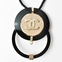Chanel choker necklace CHANEL here mark black gold rhinestone special edition