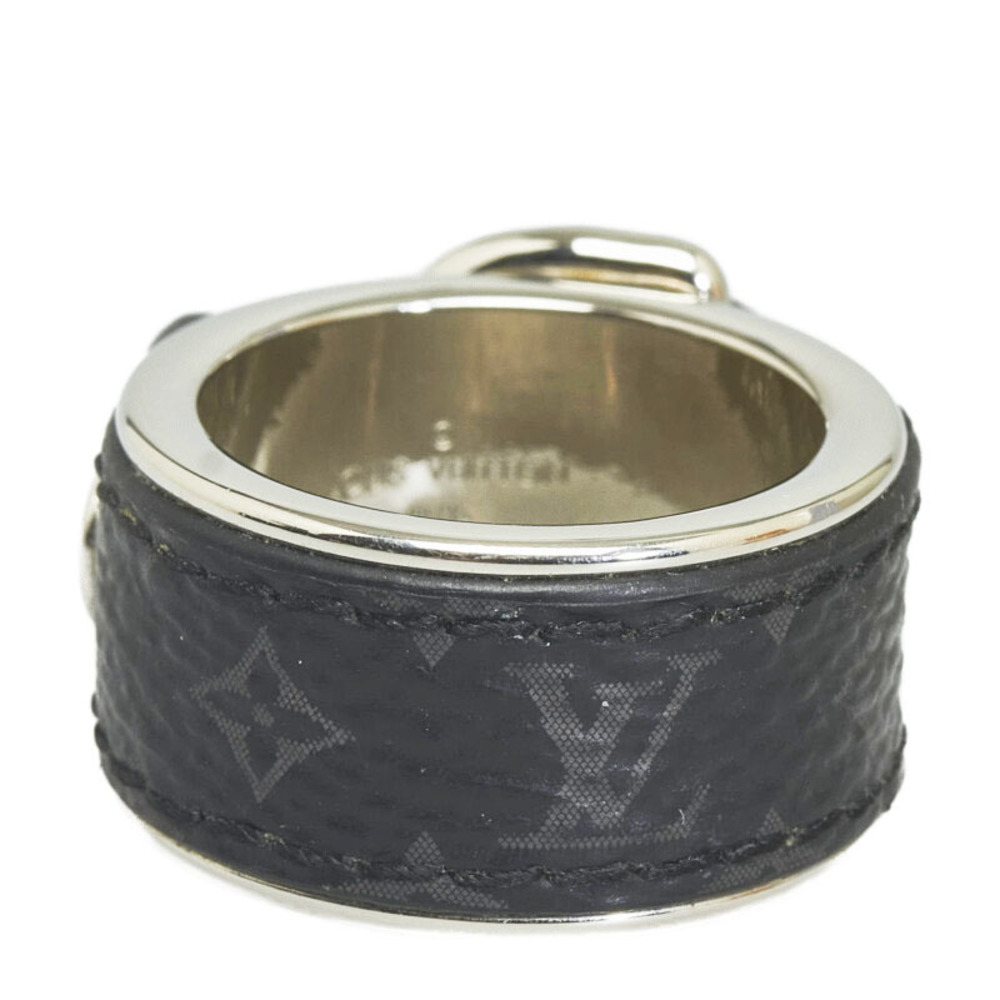 Louis Vuitton Monogram Eclipse Berg M Ring M64242 Black Silver Metal  Leather Men's LOUIS VUITTON