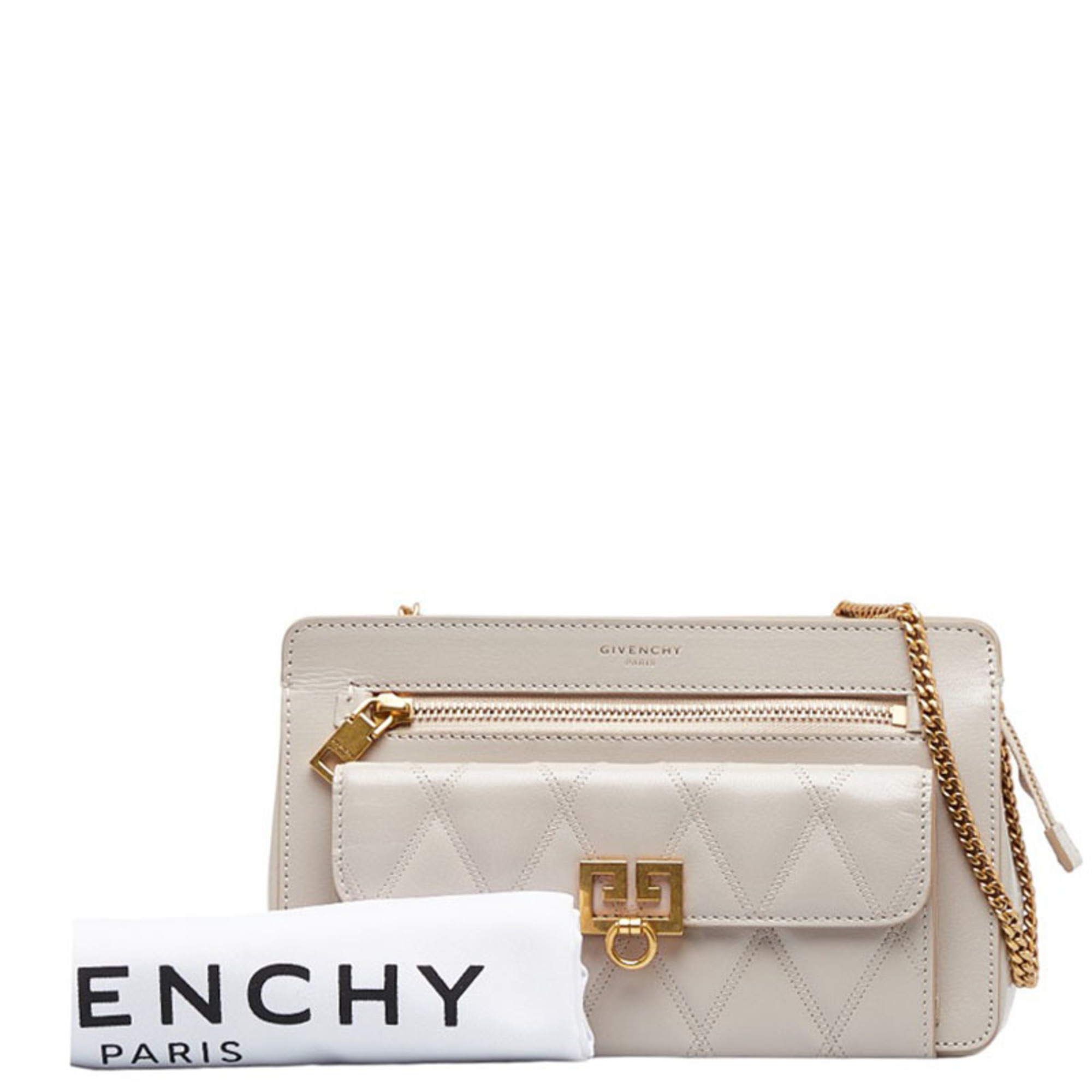Givenchy Pocket Chain Shoulder Bag BB5059B08Z Natural Gold Leather Ladies