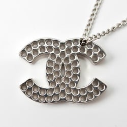 Chanel necklace pendant CHANEL here mark CC punching silver A27967