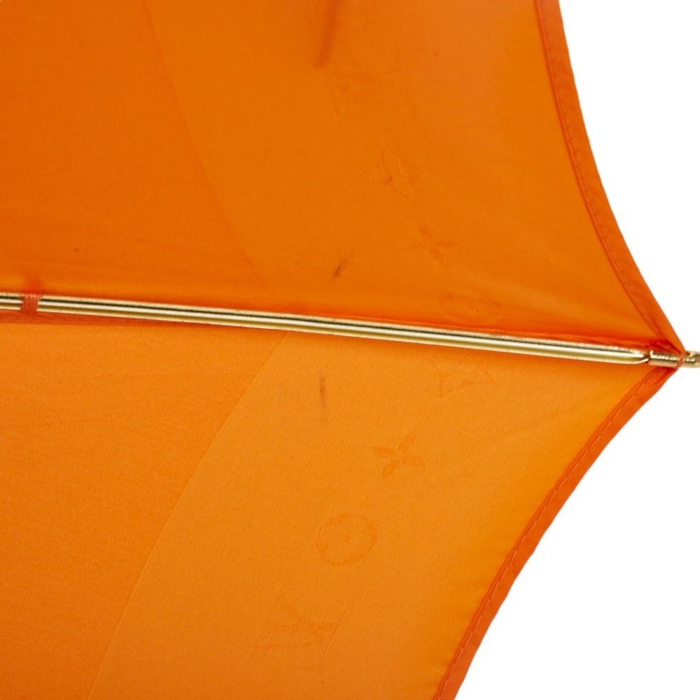 Louis Vuitton Monogram Parapluy Arc en Ciel Long Umbrella Parasol Orange  Polyester Leather Women's LOUIS VUITTON