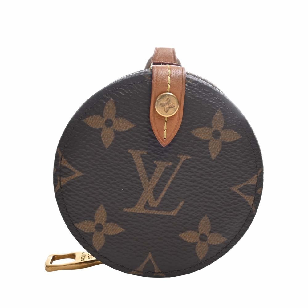 LOUIS VUITTON Louis Vuitton Monogram Round Case Coin M68524 Brown Women's