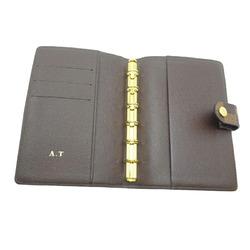 Louis Vuitton Agenda PM Initials "A.T" Enter Ladies' Men's Notebook Cover R20700/R04211 Damier Ebene (Brown)