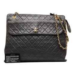 Chanel matelasse here mark chain shoulder bag tote black gold lambskin ladies CHANEL